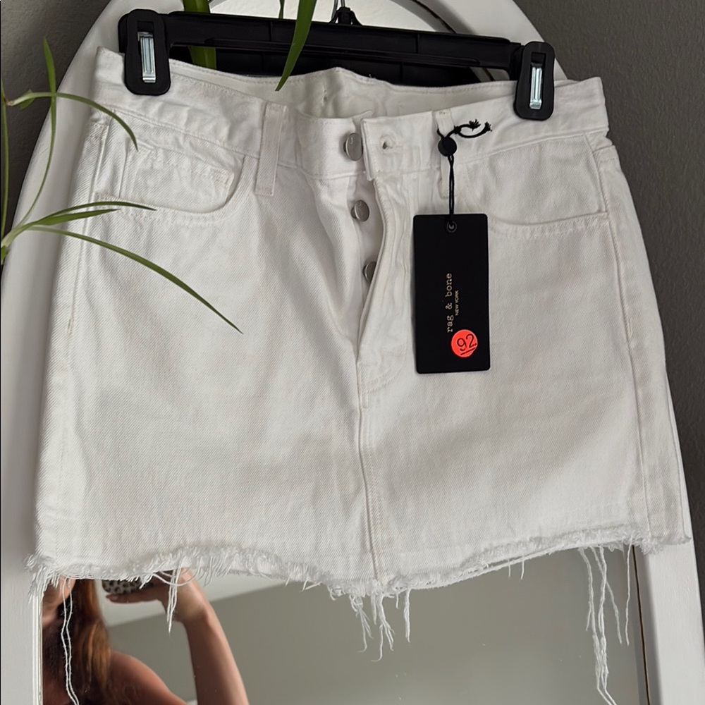 Rag & bone White Denim Mini Skirt